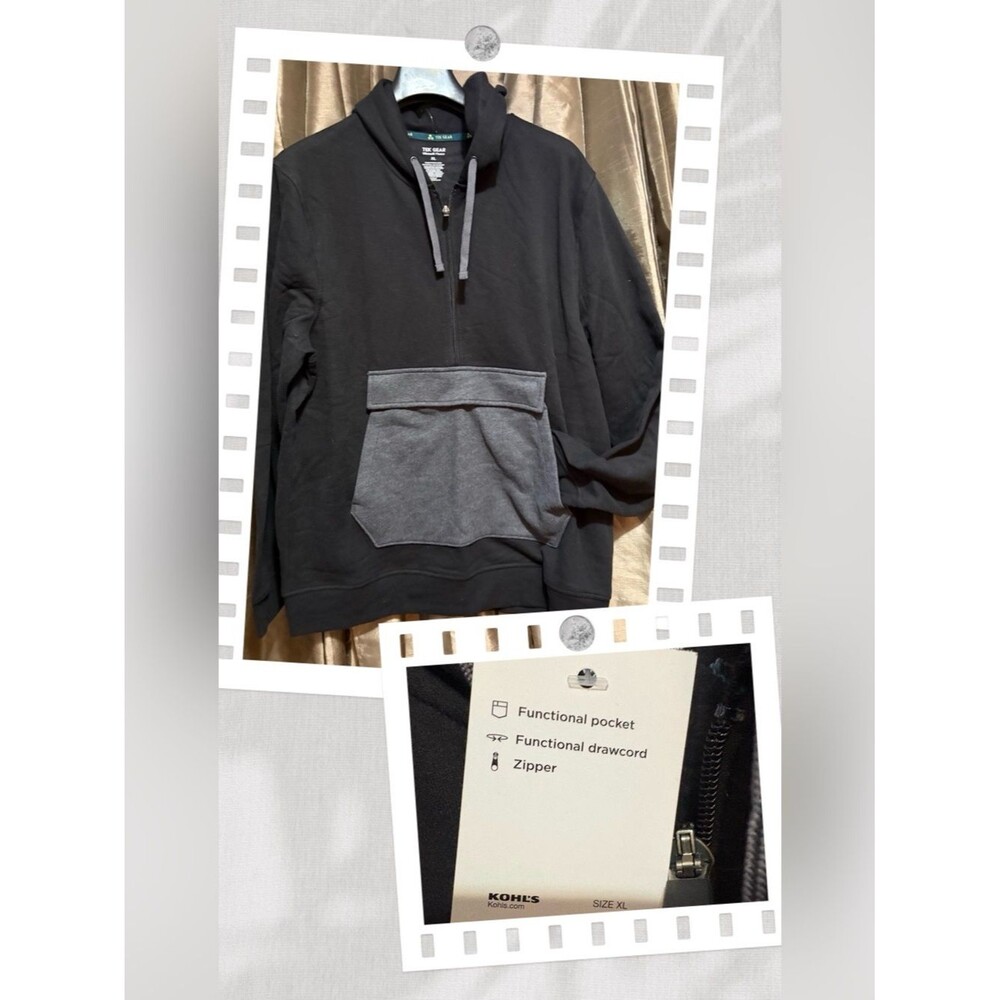Tek Gear Black Fleece Pullover with Grey #1864
